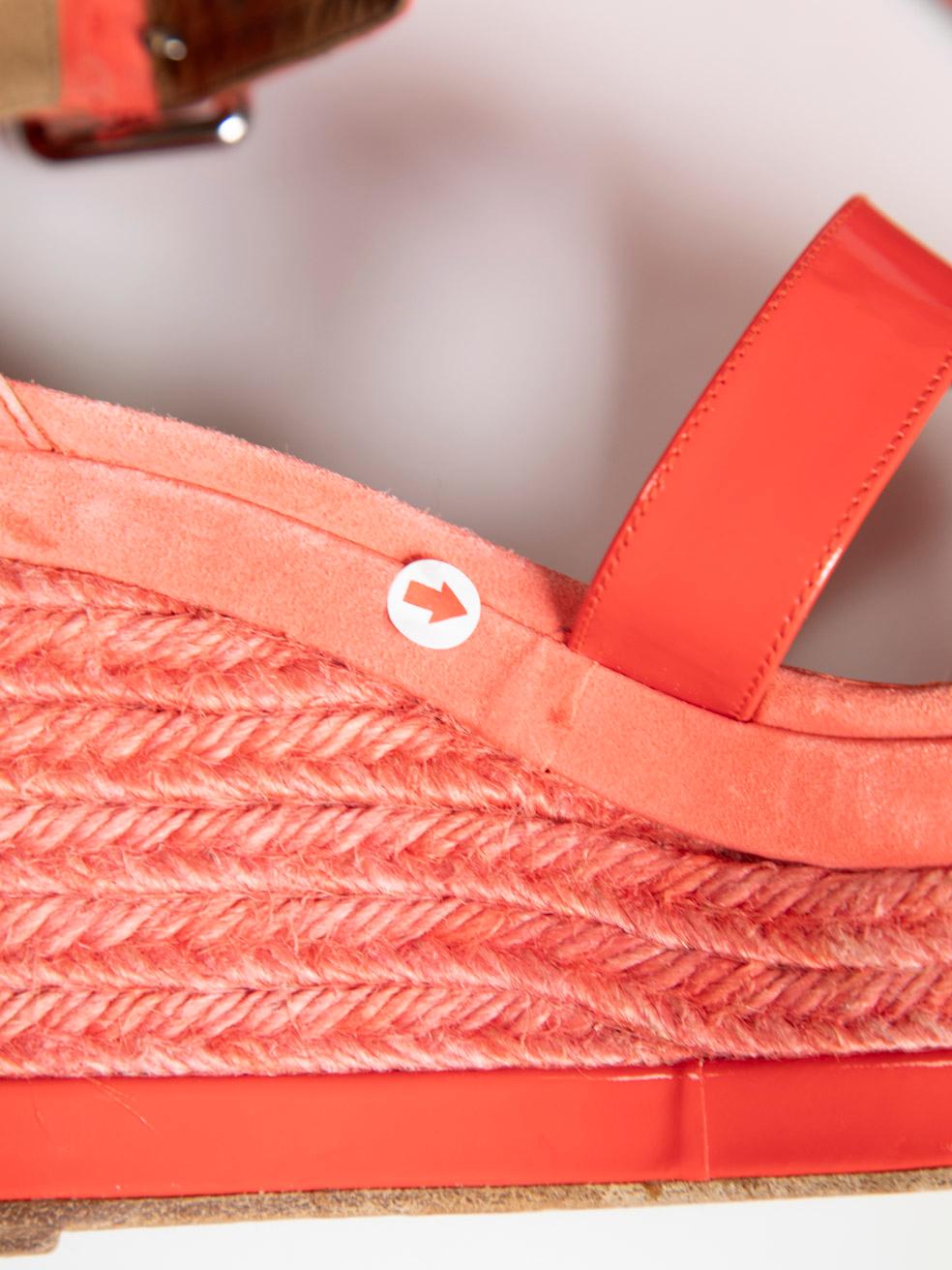 Hermès Red Leather Elda Espadrille Wedge Sandals Size IT 36 For Sale 2