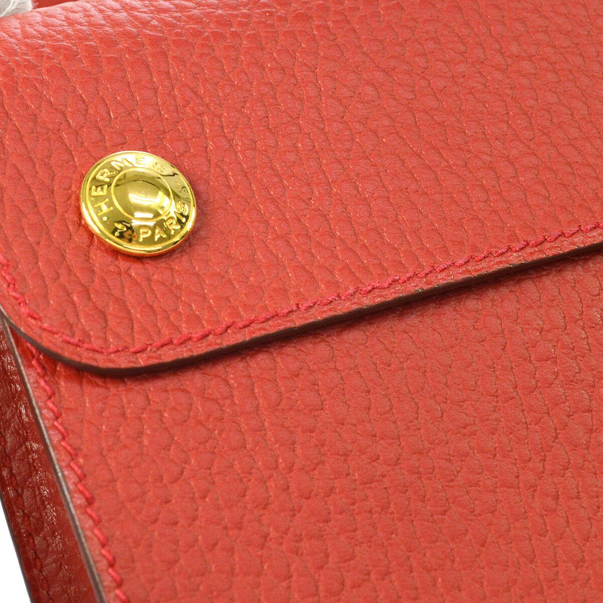 Hermes Red Leather Gold Fold Over Fanny Pack Flap Bum Waist Belt Bag in Box

Leather
Gold tone hardware
Leather lining
Snap closure
Total belt strap length 39.5