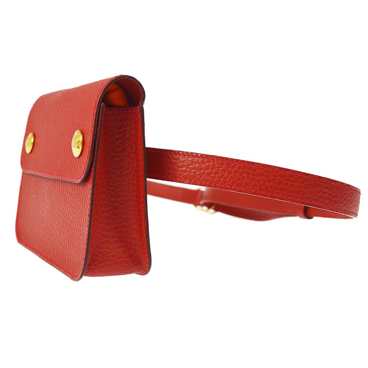 red leather fanny pack