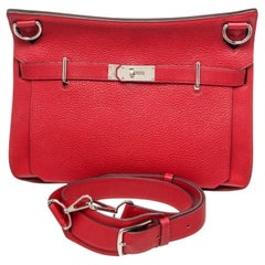 Hermes Red Leather Jypsiere 34cm Satchel Bag