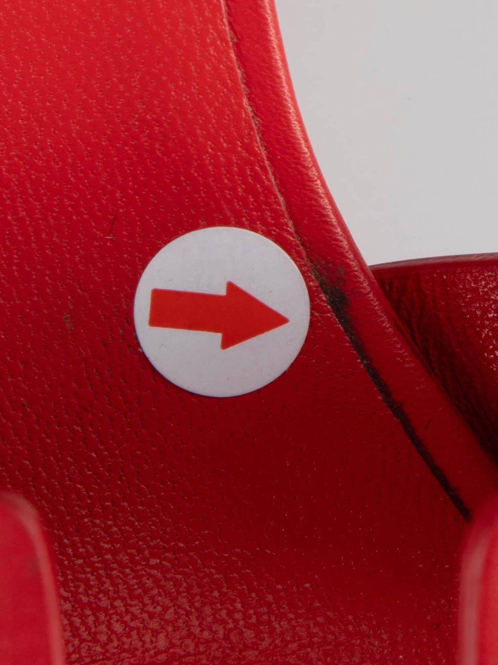 Hermès Sandales légendaires en cuir rouge à talons compensés Taille IT 37 en vente 1