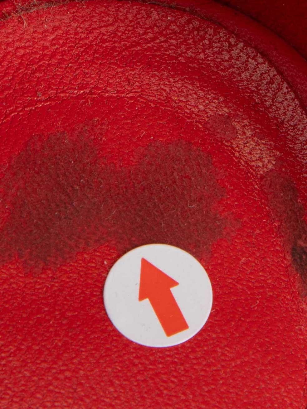 Hermès Red Leather Legend Wedge Sandals Size IT 37 3