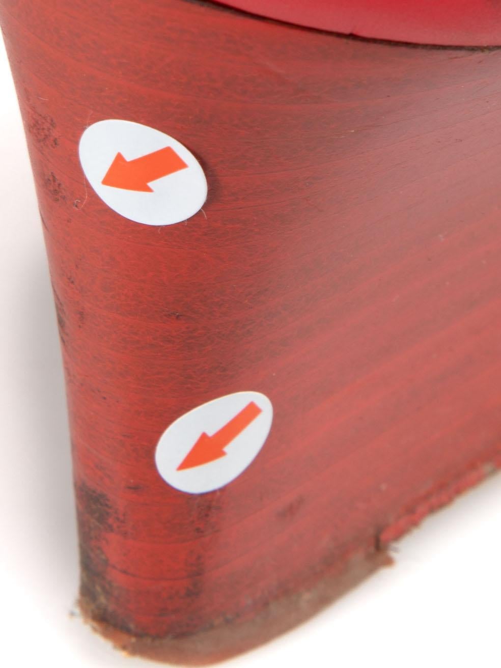 Hermès Sandales légendaires en cuir rouge à talons compensés Taille IT 37 en vente 4
