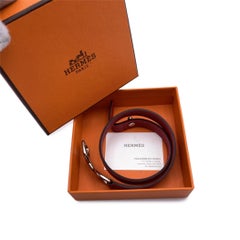Hermes Red Leather Pavane Double Tour Bracelet