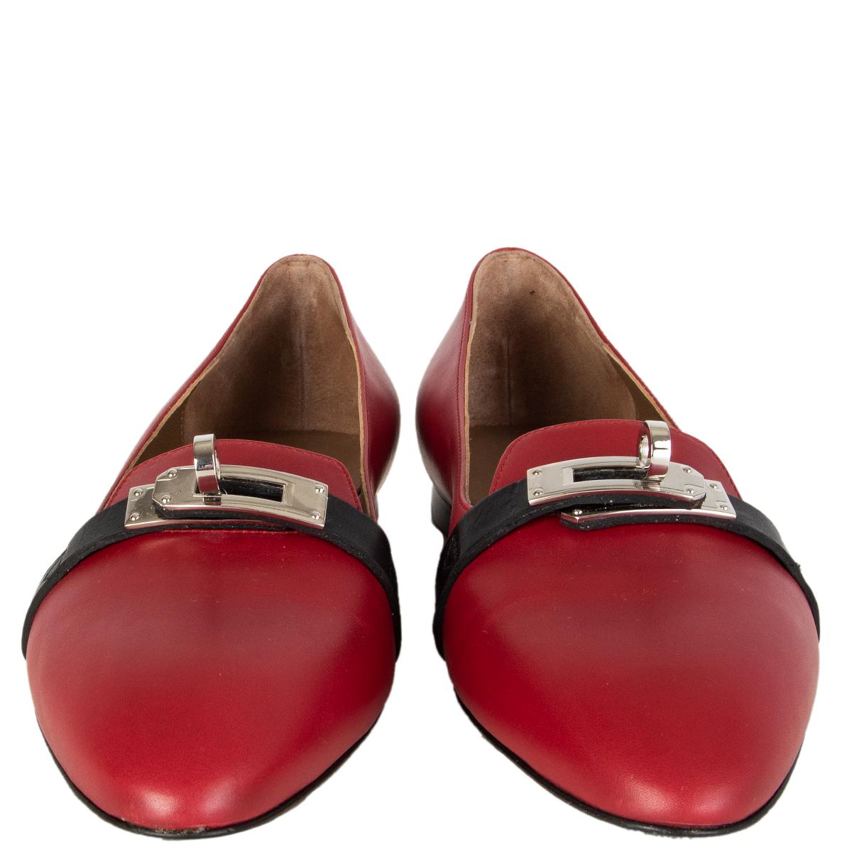 100% authentic Hermès 'Pegase' ballerina in deep red calfskin with palladium plated buckle and decorative strap. Have been worn once inside and are in virtually new condition. Come with dust bag.

Measurements
Imprinted Size	36
Shoe Size	36
Inside