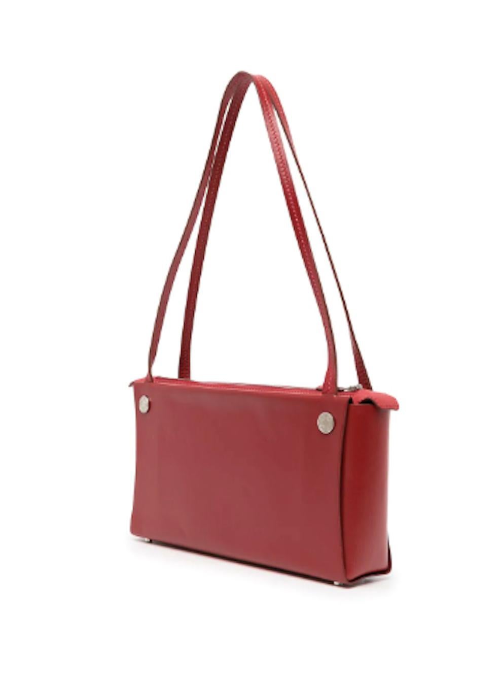Hermes Red Leather Shoulder Bag  For Sale 2