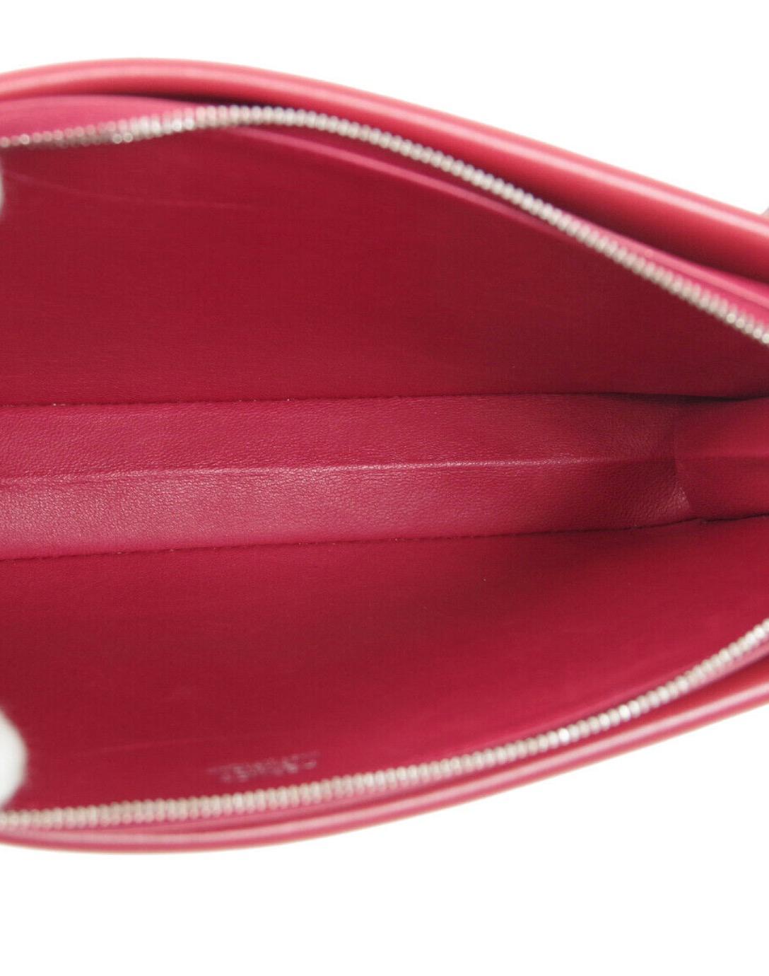 Hermes Red Leather Silver Carrryall Shoulder Top Handle Satchel Small Bag 1