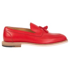 Chaussures plates TASSEL HERMÈS en cuir rouge 36