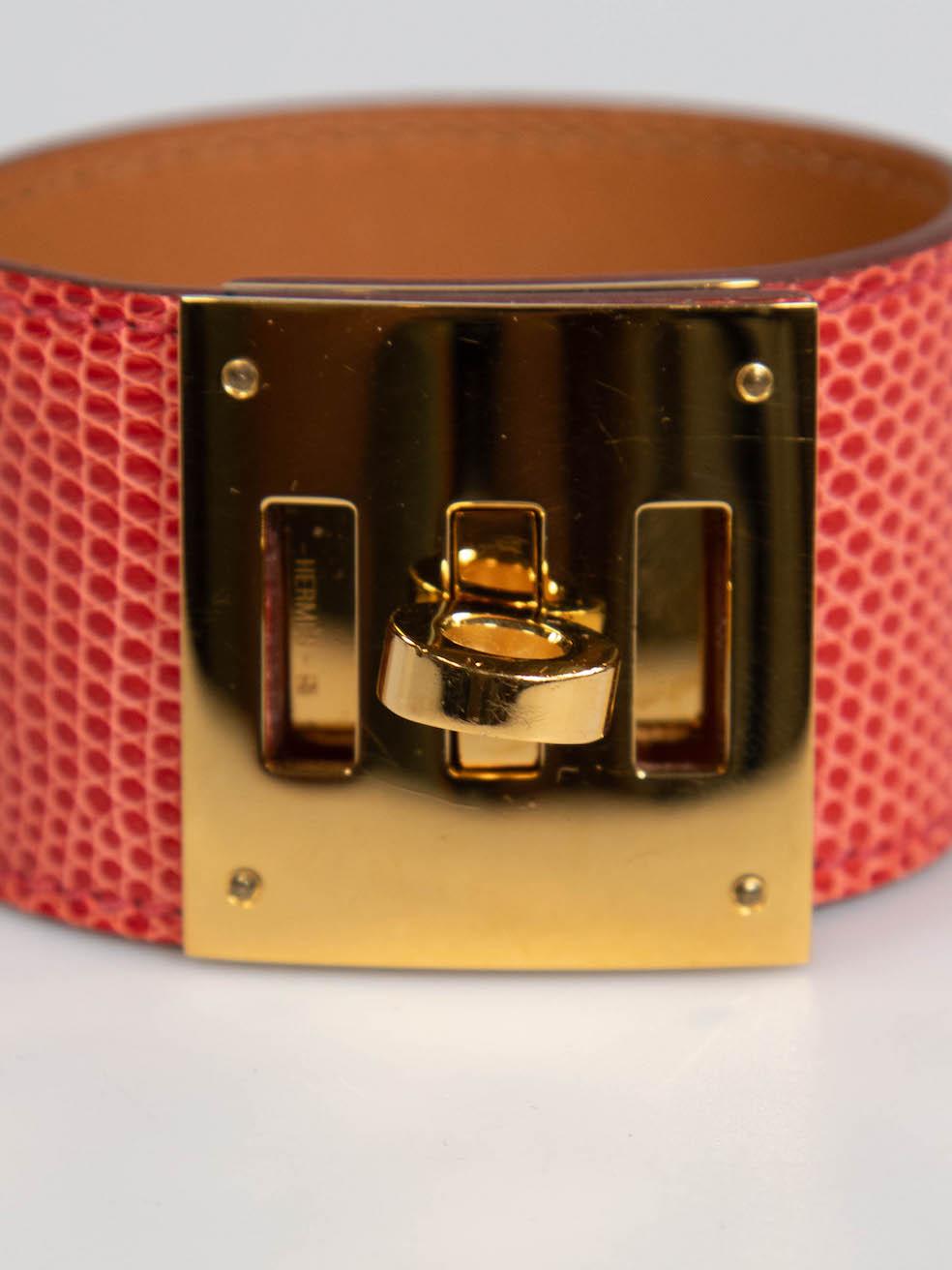 Hermès Red Lizard Leather Kelly Dog Bracelet 1