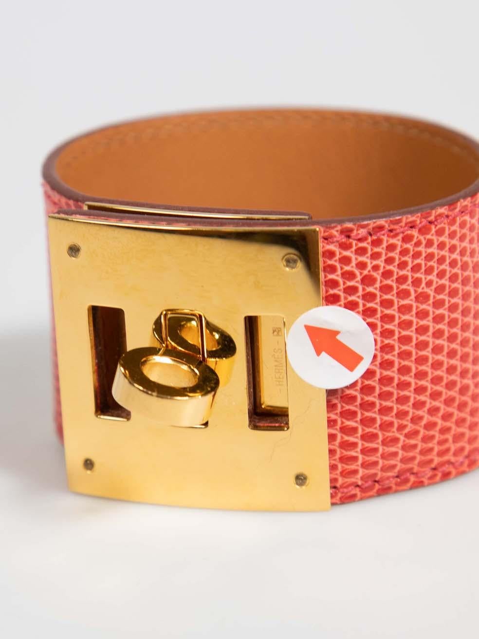 Hermès Red Lizard Leather Kelly Dog Bracelet 2
