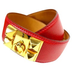 Hermes Red Medor Rouge Collier De Chien Cdc223128 Belt