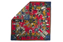 Hermès Red Moutard Kachinas Silk Scarf