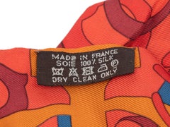 Roter & mehrfarbiger Twilly-Schal aus Seide von Hermès