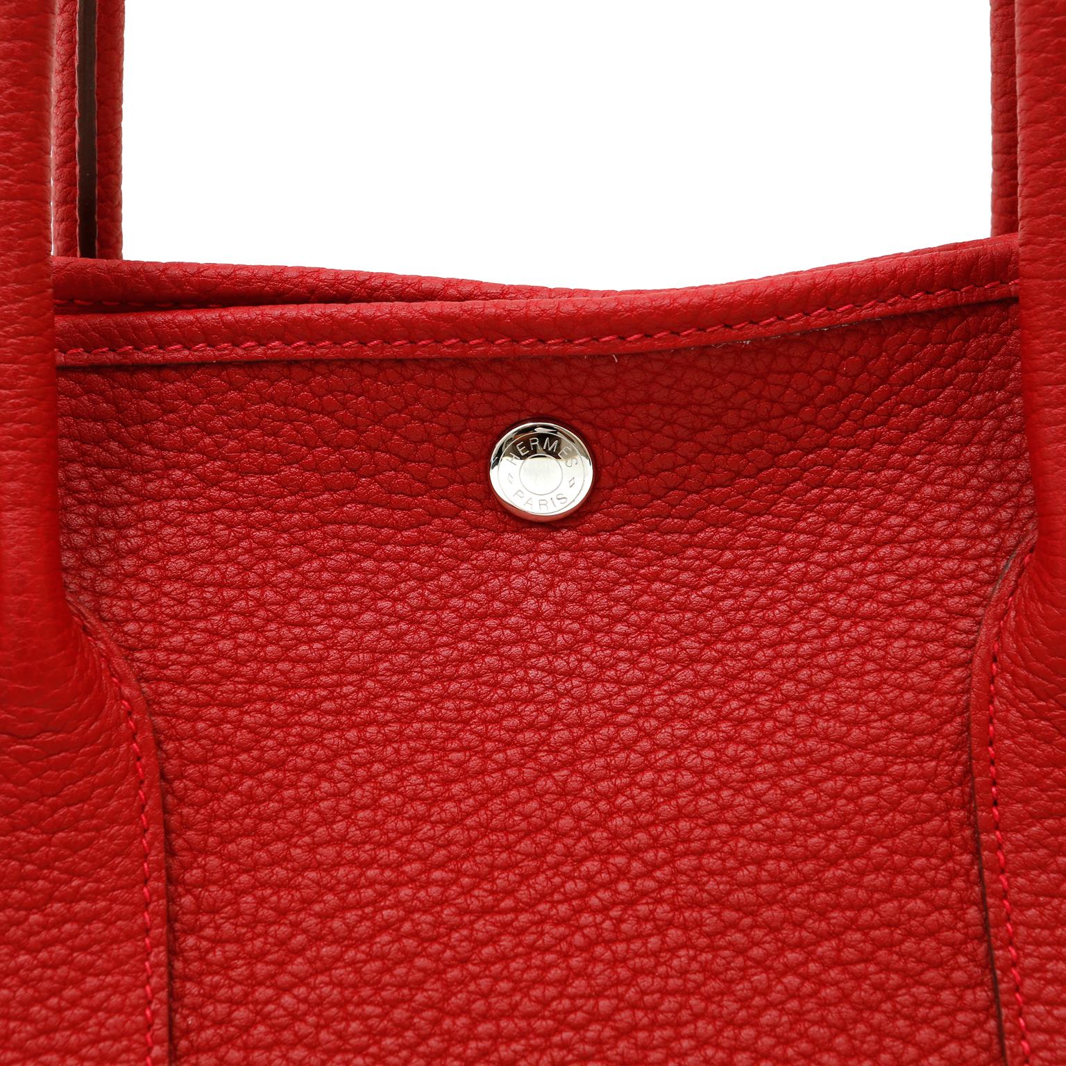 Women's or Men's Hermès Red Negonda Leather Garden Party GM Tote