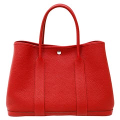 Hermès Red Negonda Leather Garden Party GM Tote at 1stDibs