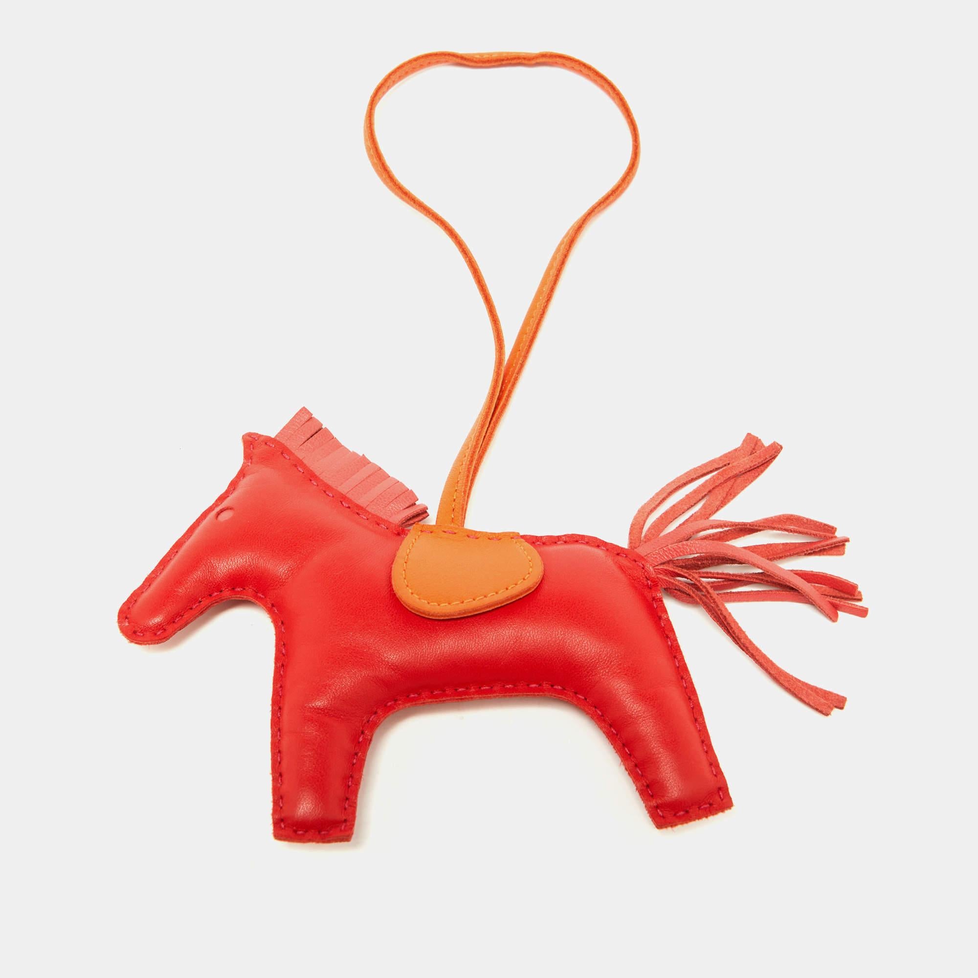 Hermes Rot & Orange Leder Rodeo Fransen Tasche Charme Damen im Angebot