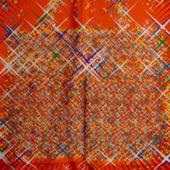 Hermes red orange MAGIC KELLY 90 Scarf silk Rouge Capucine Bouton