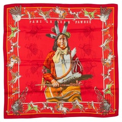 Hermes Red Pani La Shar Pawnee Scarf