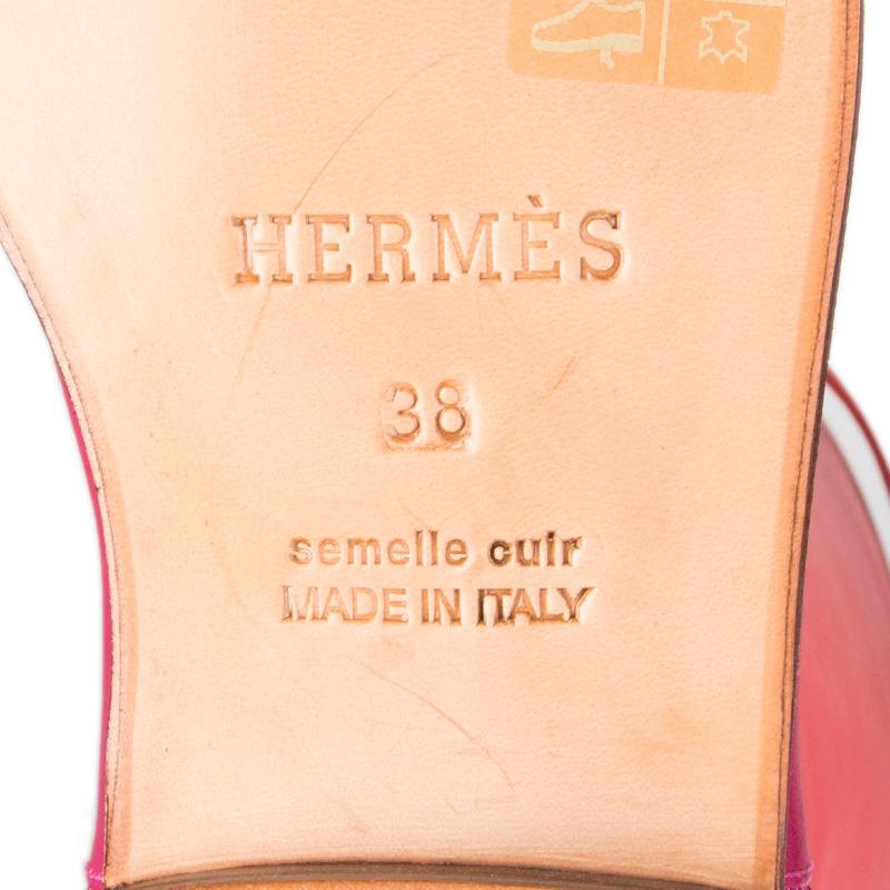 HERMES LTD ED JUMPING Kniehohe flache Stiefel aus rotem und rosa Leder 38 im Angebot 1