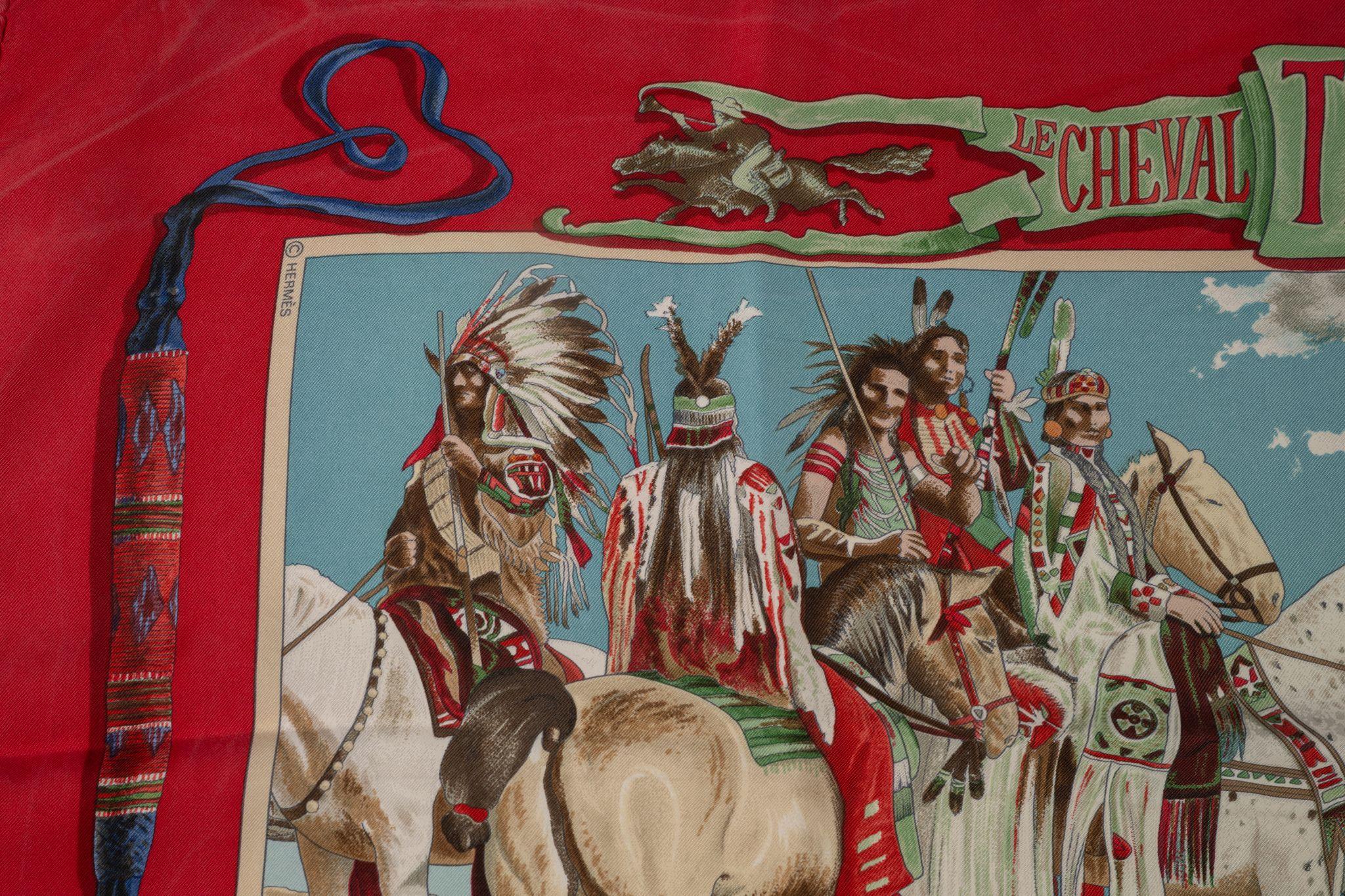 Marron Écharpe en soie rouge 