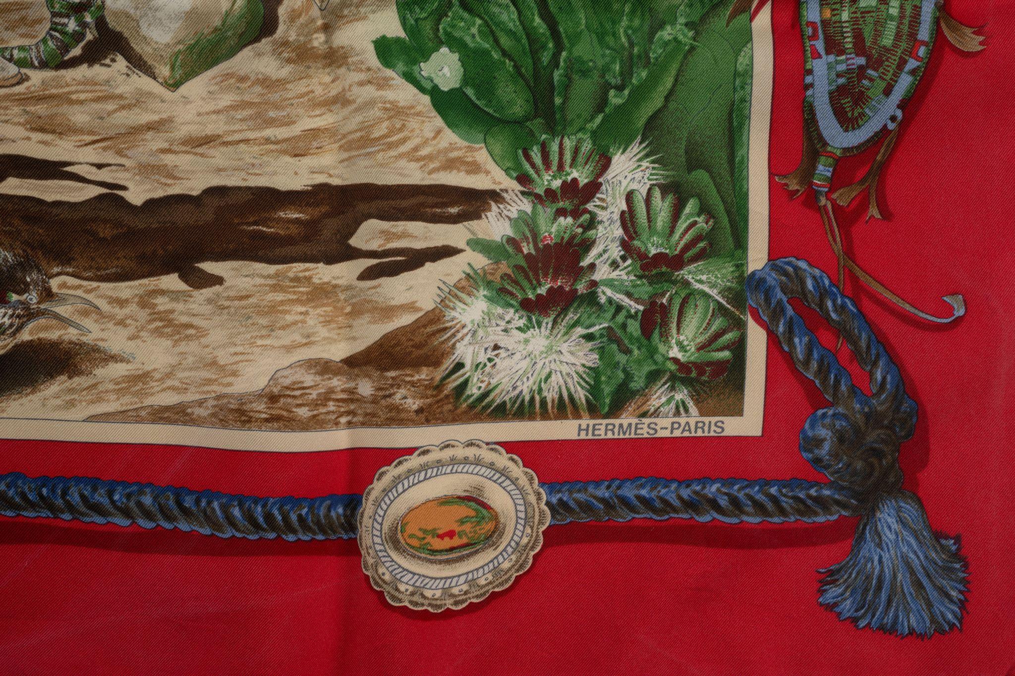 Écharpe en soie rouge 