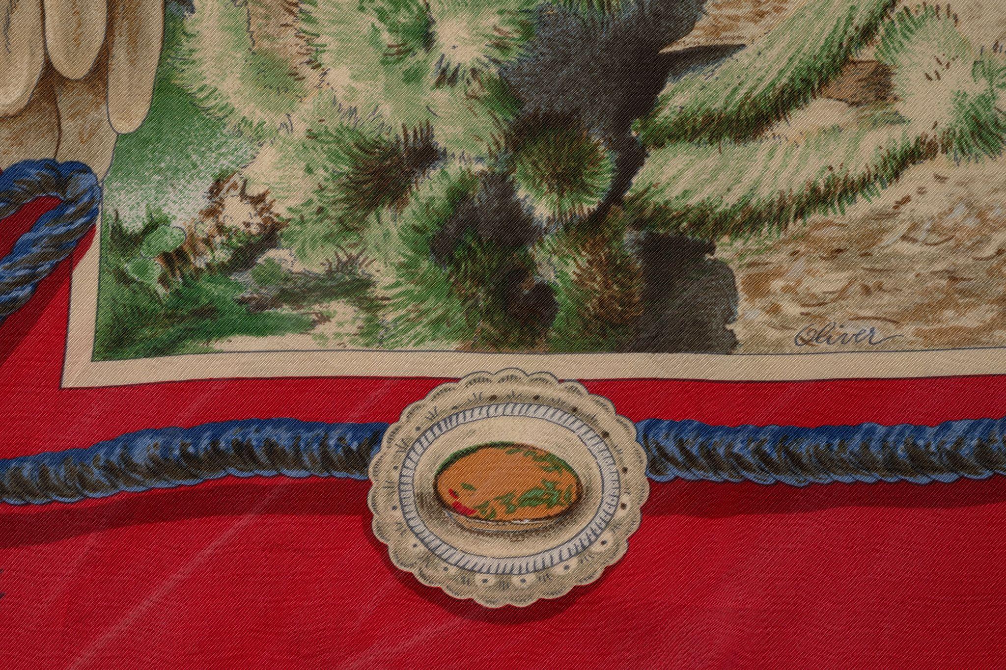 Écharpe en soie rouge 