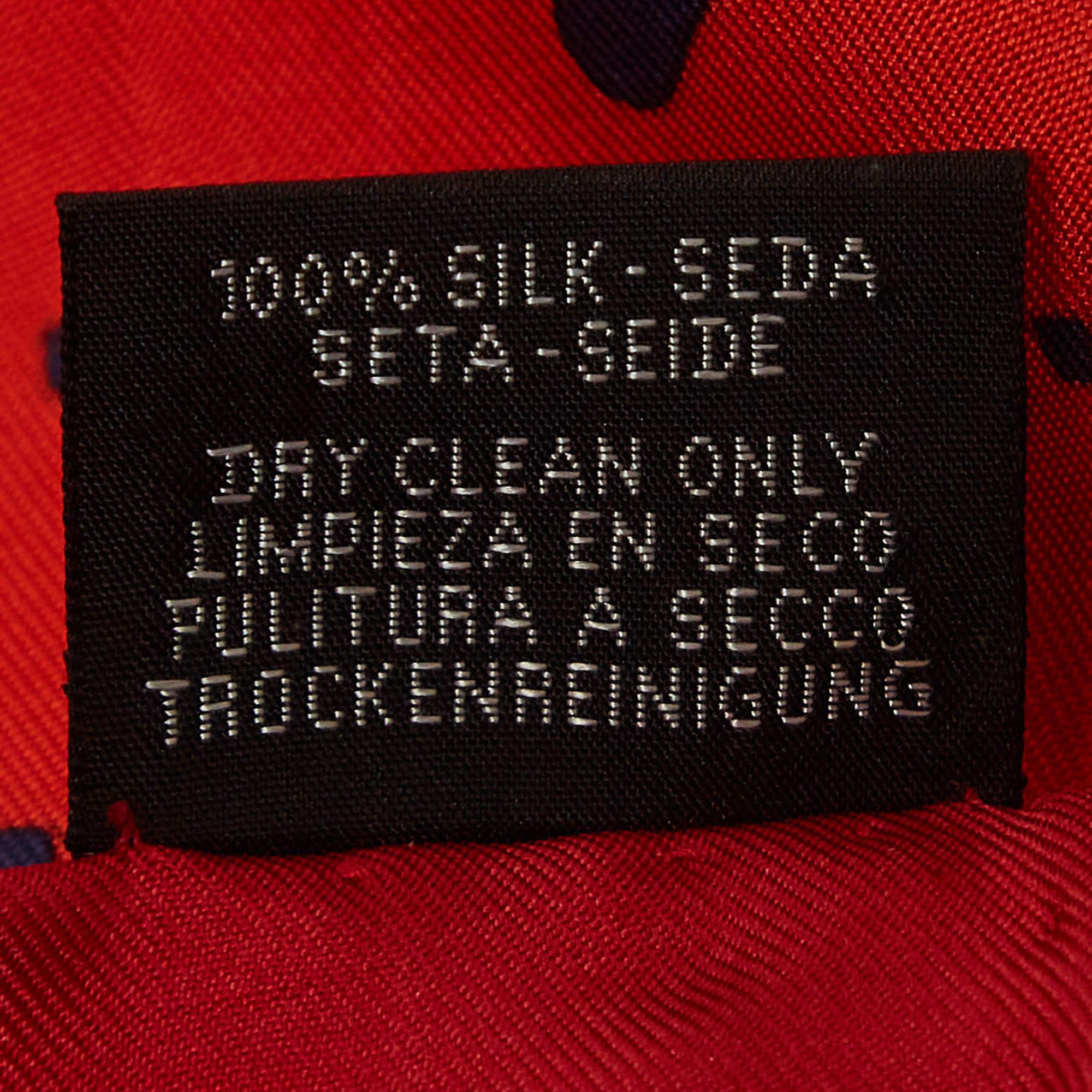 Women's Hermes Red Print Silk Caleche Elastique Square Scarf