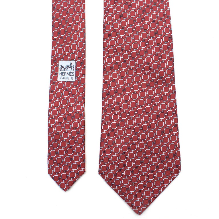 Hermes Red Printed Silk Tie at 1stDibs hermes red tie