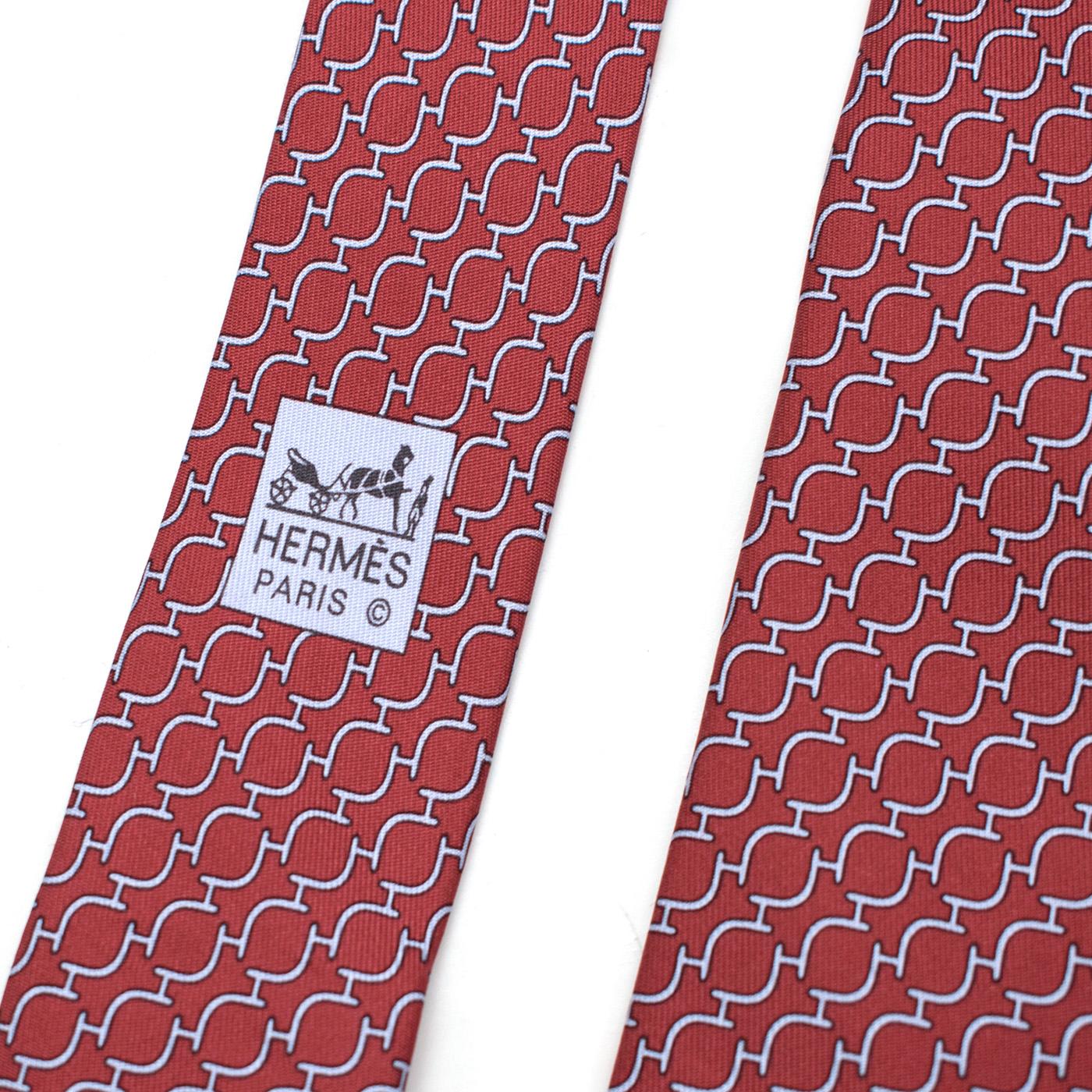 Hermes Red Printed Silk Tie at 1stDibs hermes red tie
