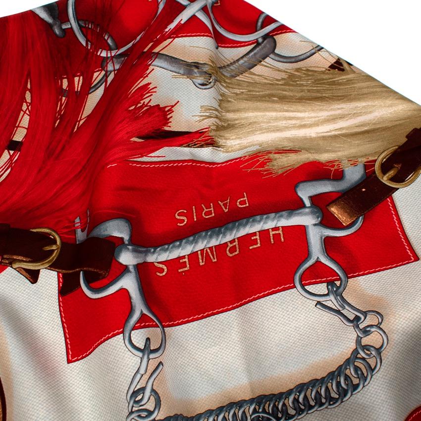 Hermes Red Projets Carres Silk Scarf 90 2