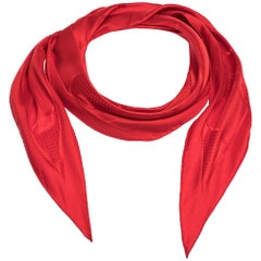 Hermes Red Quadrige Silk Jacquard Losange Scarf