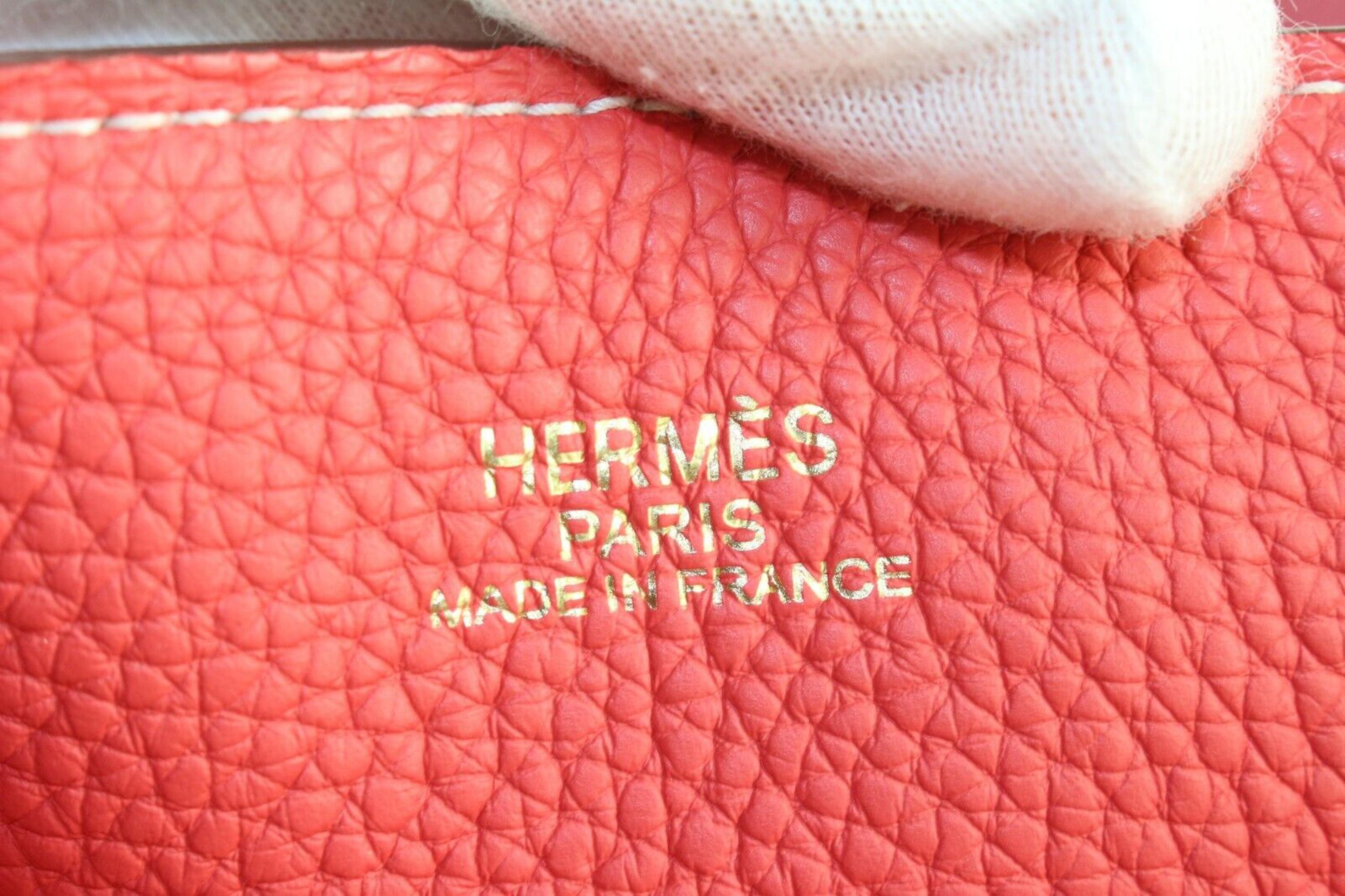 Hermes Red Reversible Clemence Leather Double Sens Tote 2H0223 2