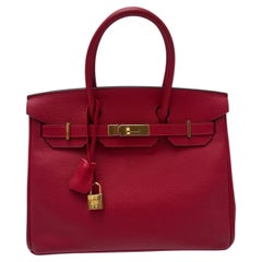 Hermes Red Rouge Casaque Birkin 30 Bag