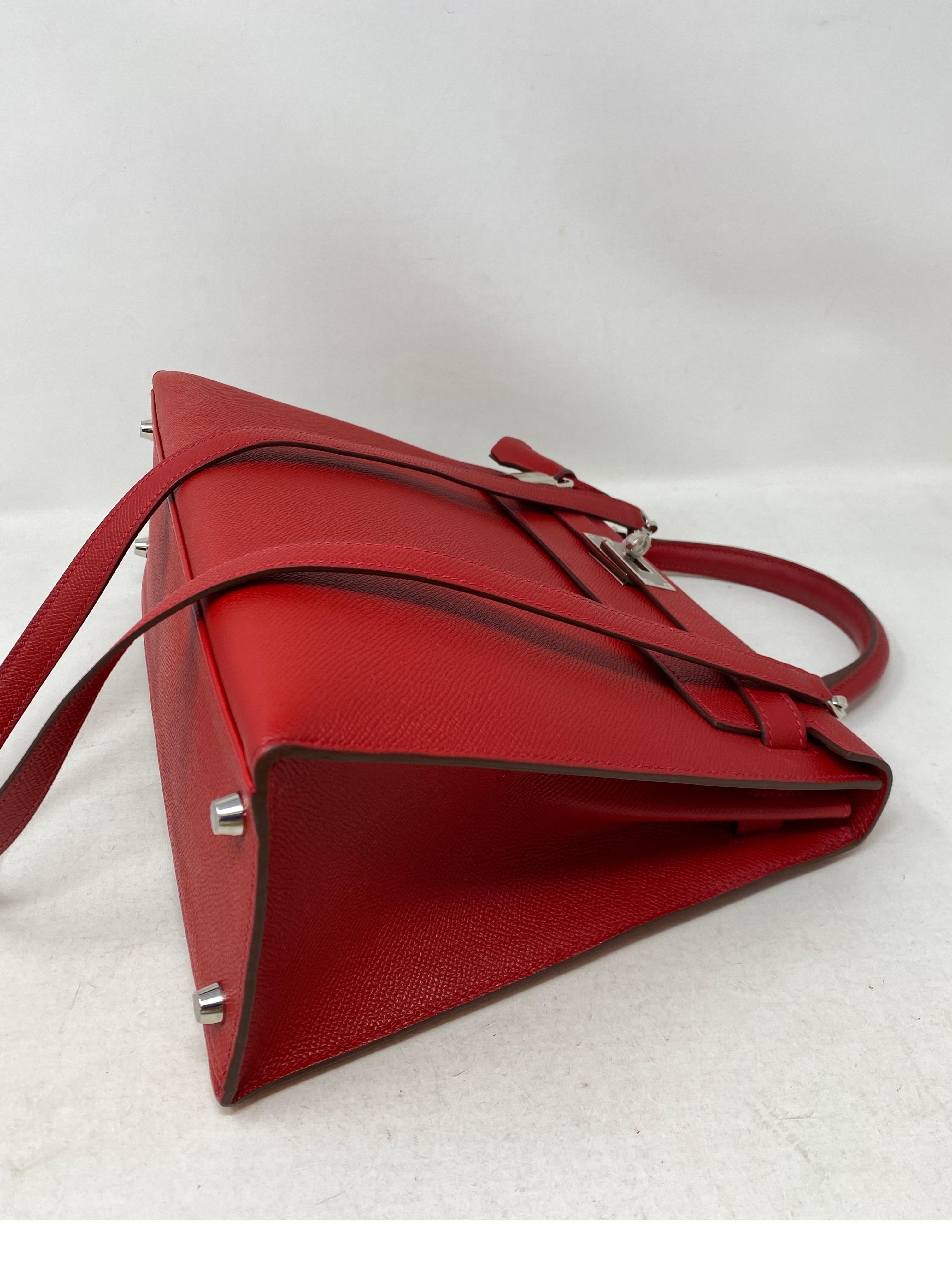 Hermes Red Rouge Casaque Kelly Bag  6