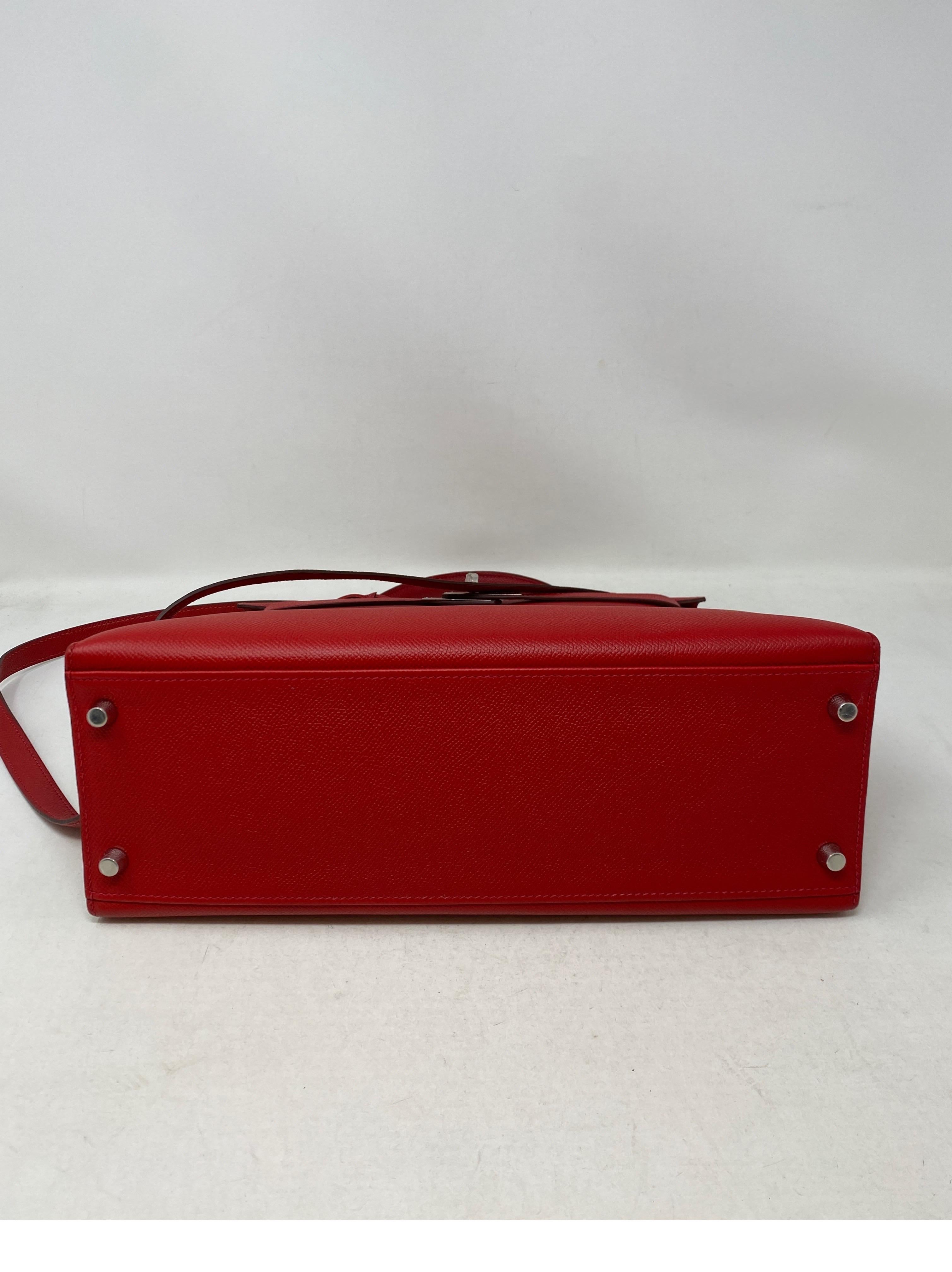 Hermes Red Rouge Casaque Kelly Bag  7