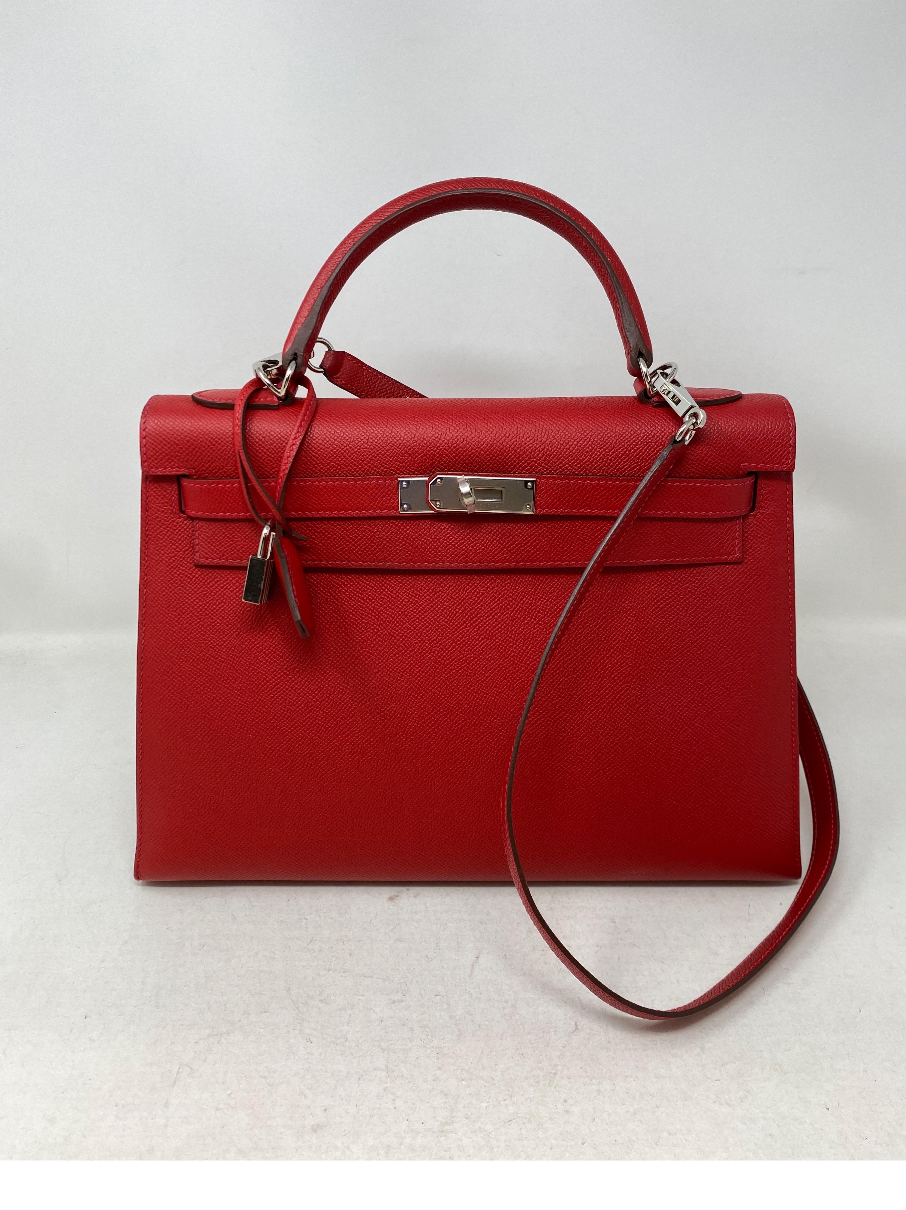 Hermes Red Rouge Casaque Kelly Bag  9