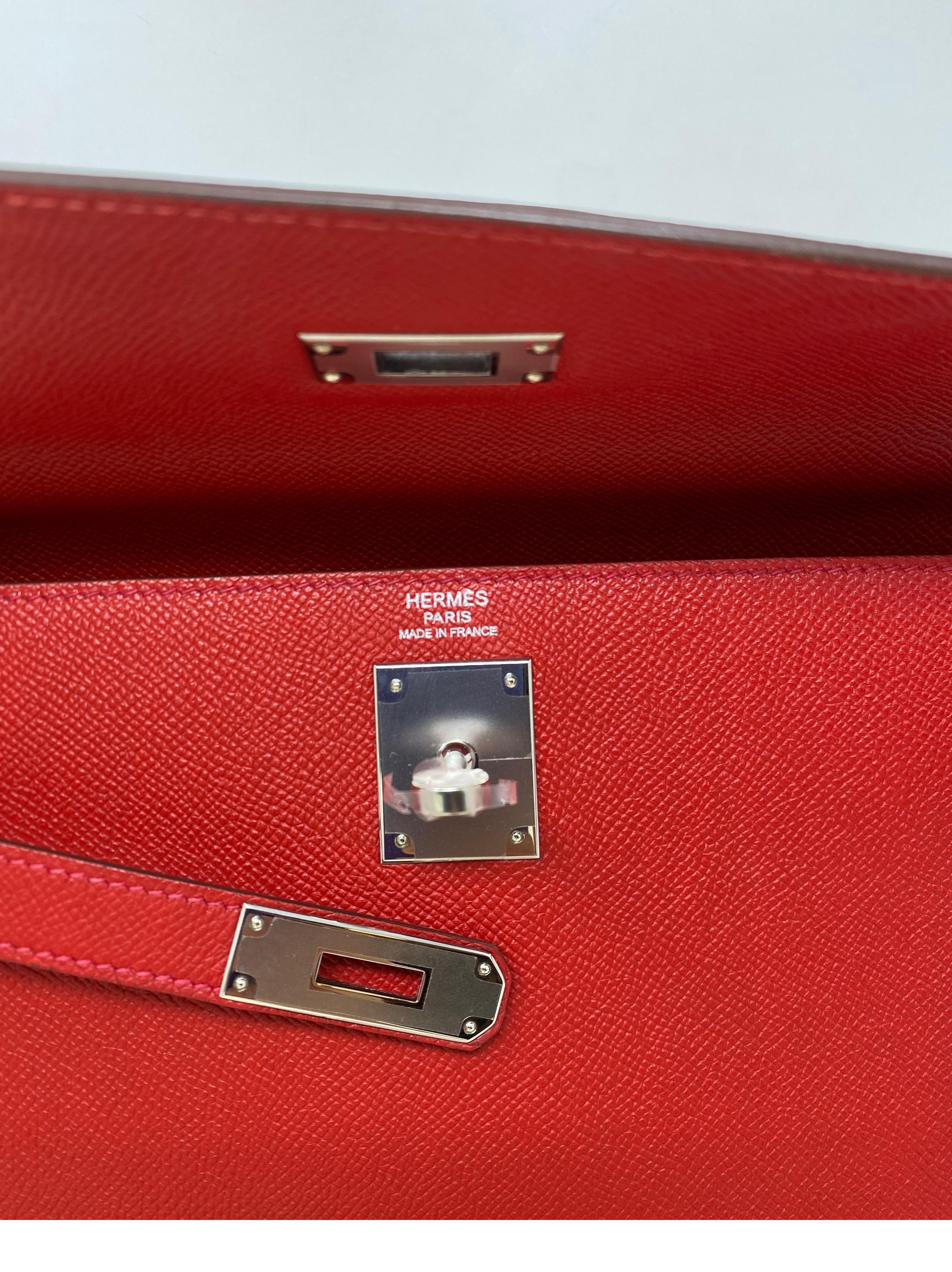 Hermes Red Rouge Casaque Kelly Bag  12