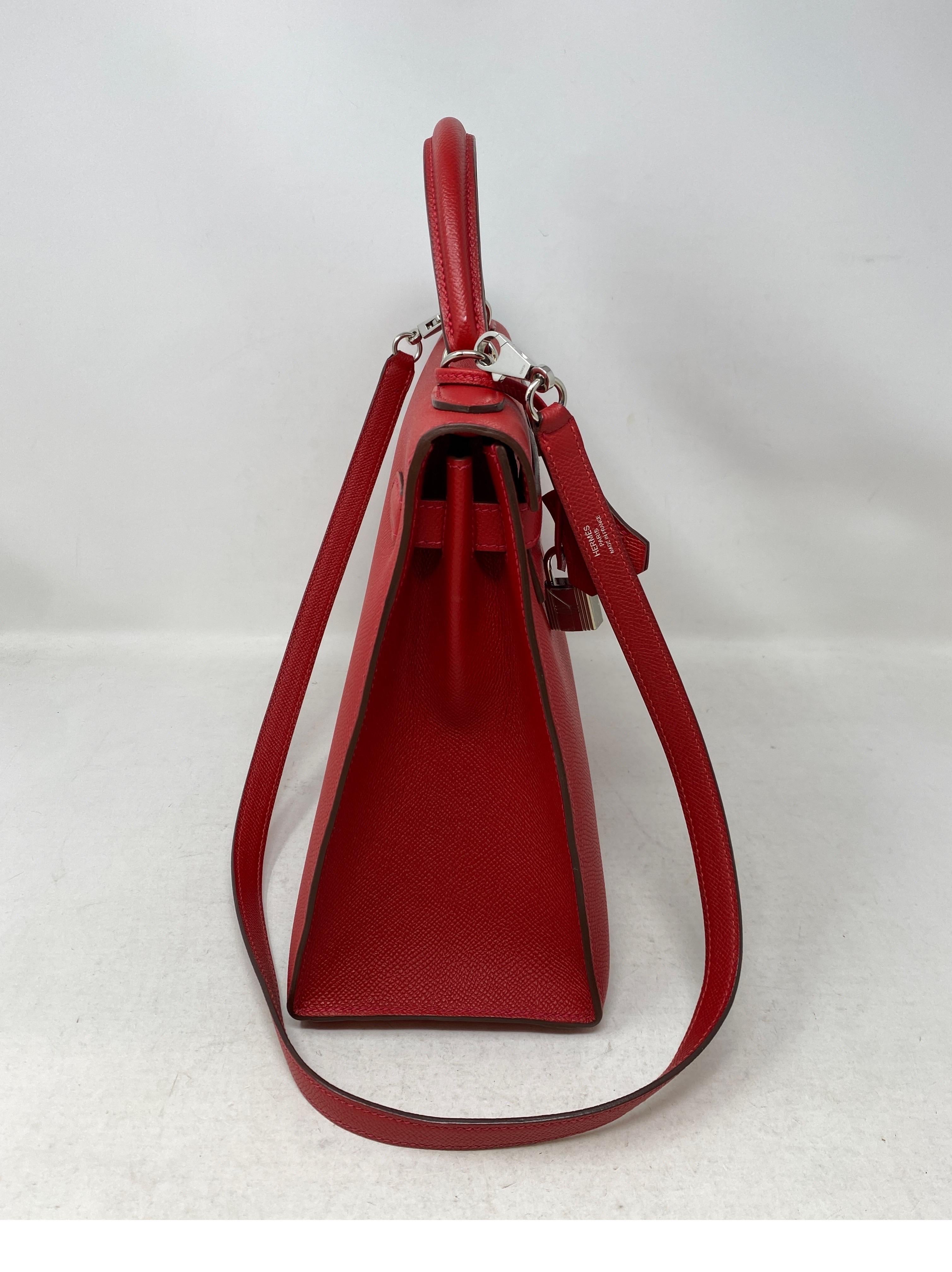 Hermes Red Rouge Casaque Kelly Bag  1