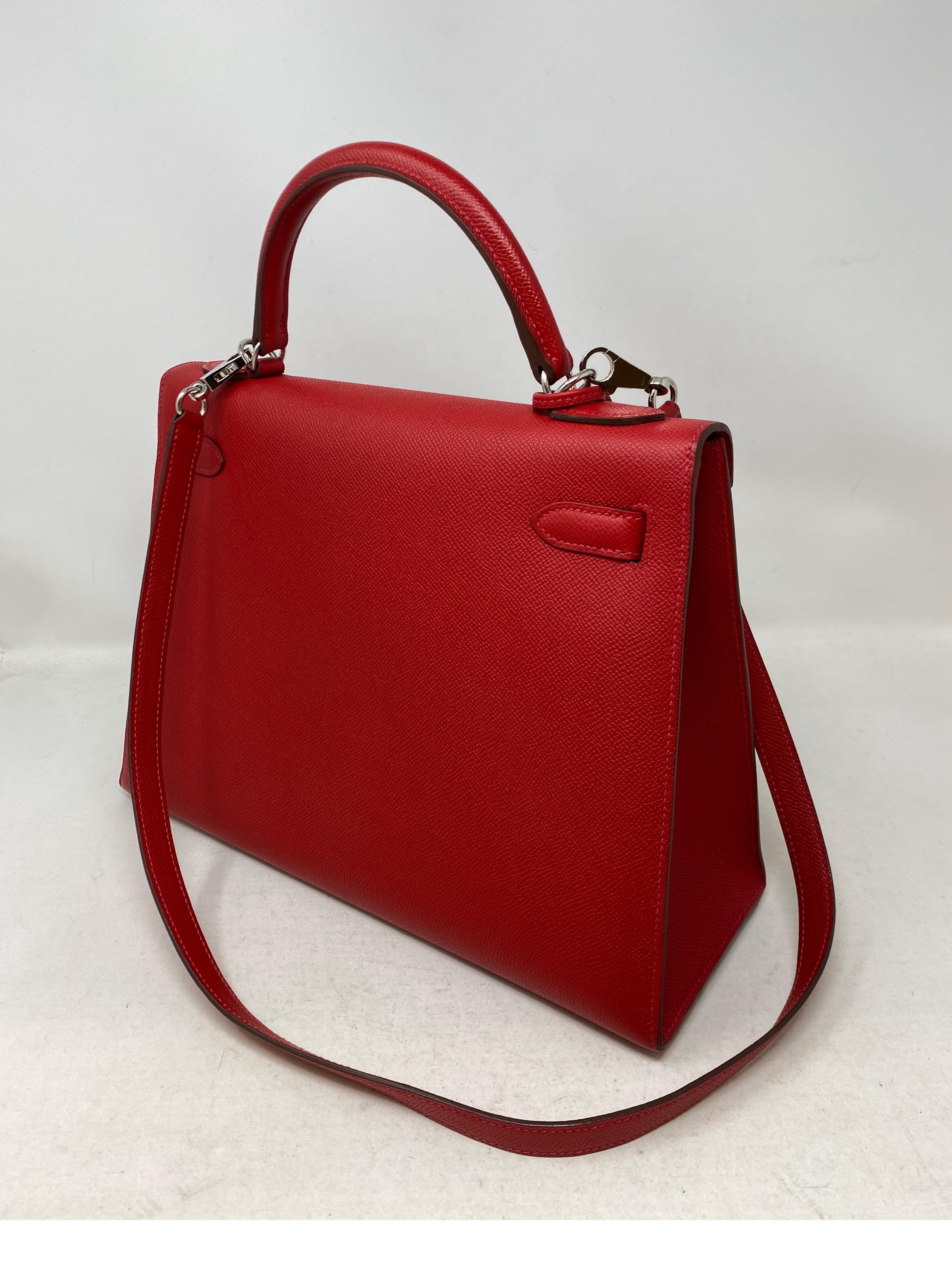 Hermes Red Rouge Casaque Kelly Bag  2