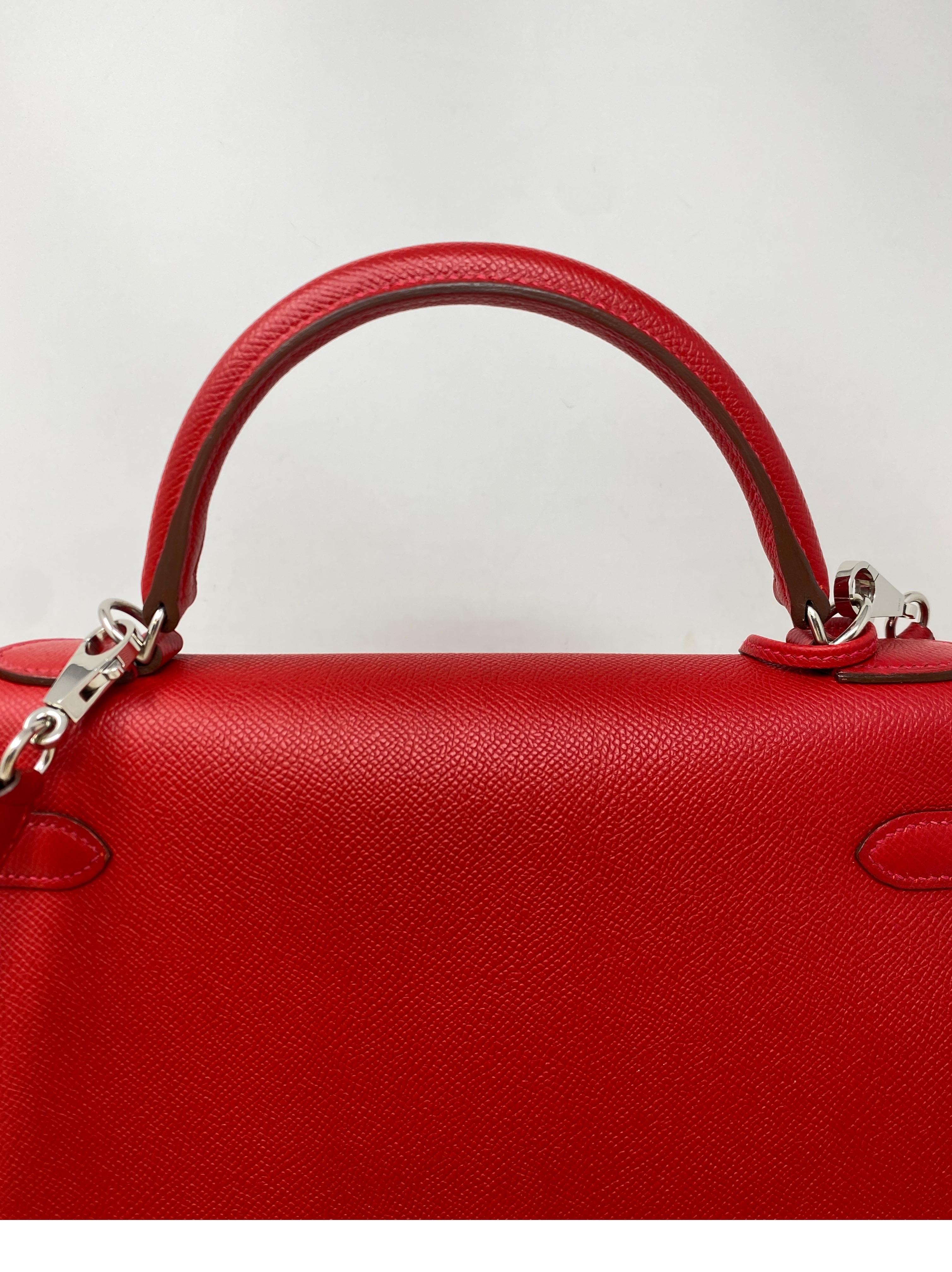 Hermes Red Rouge Casaque Kelly Bag  3