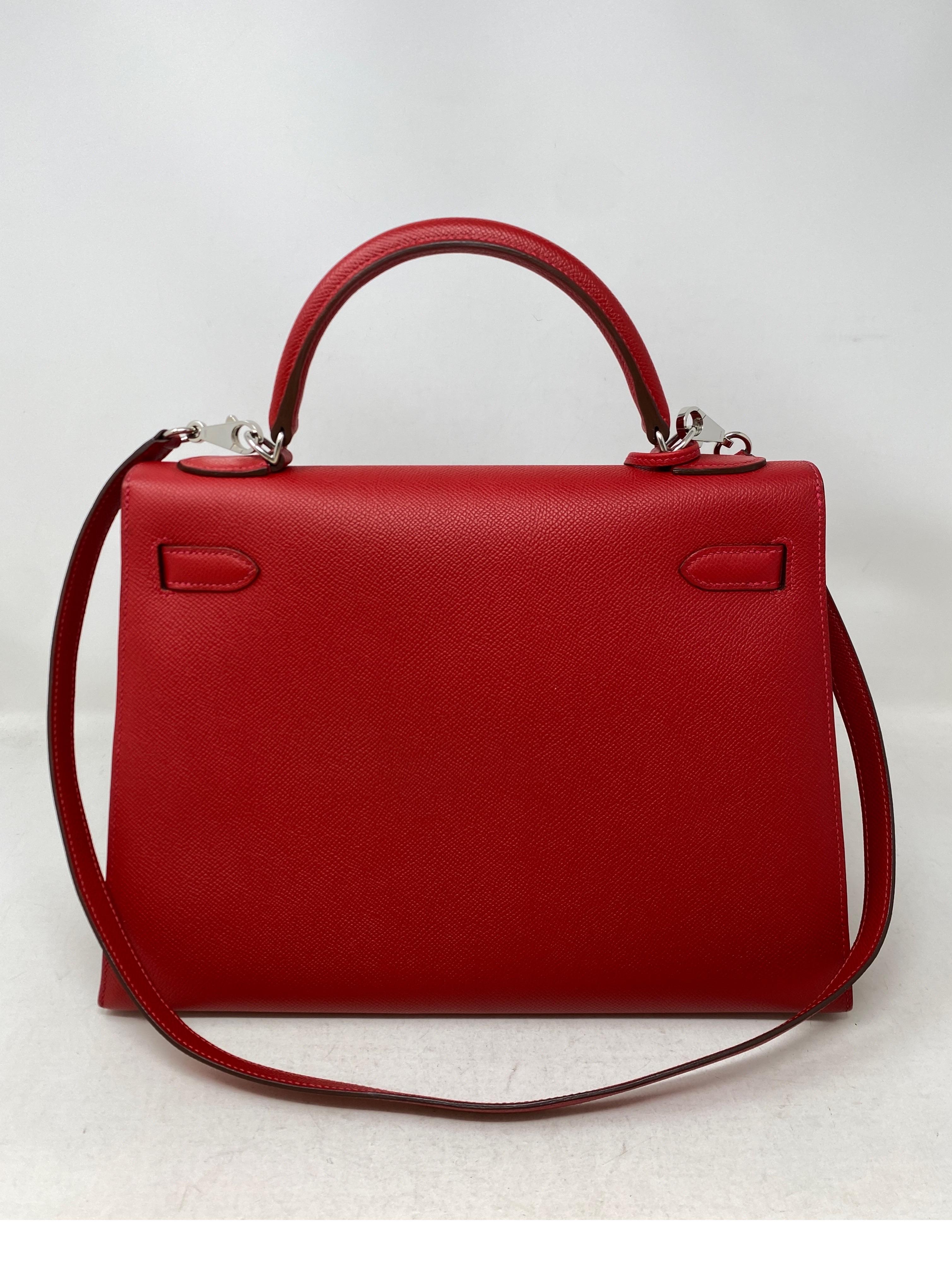 Hermes Red Rouge Casaque Kelly Bag  4