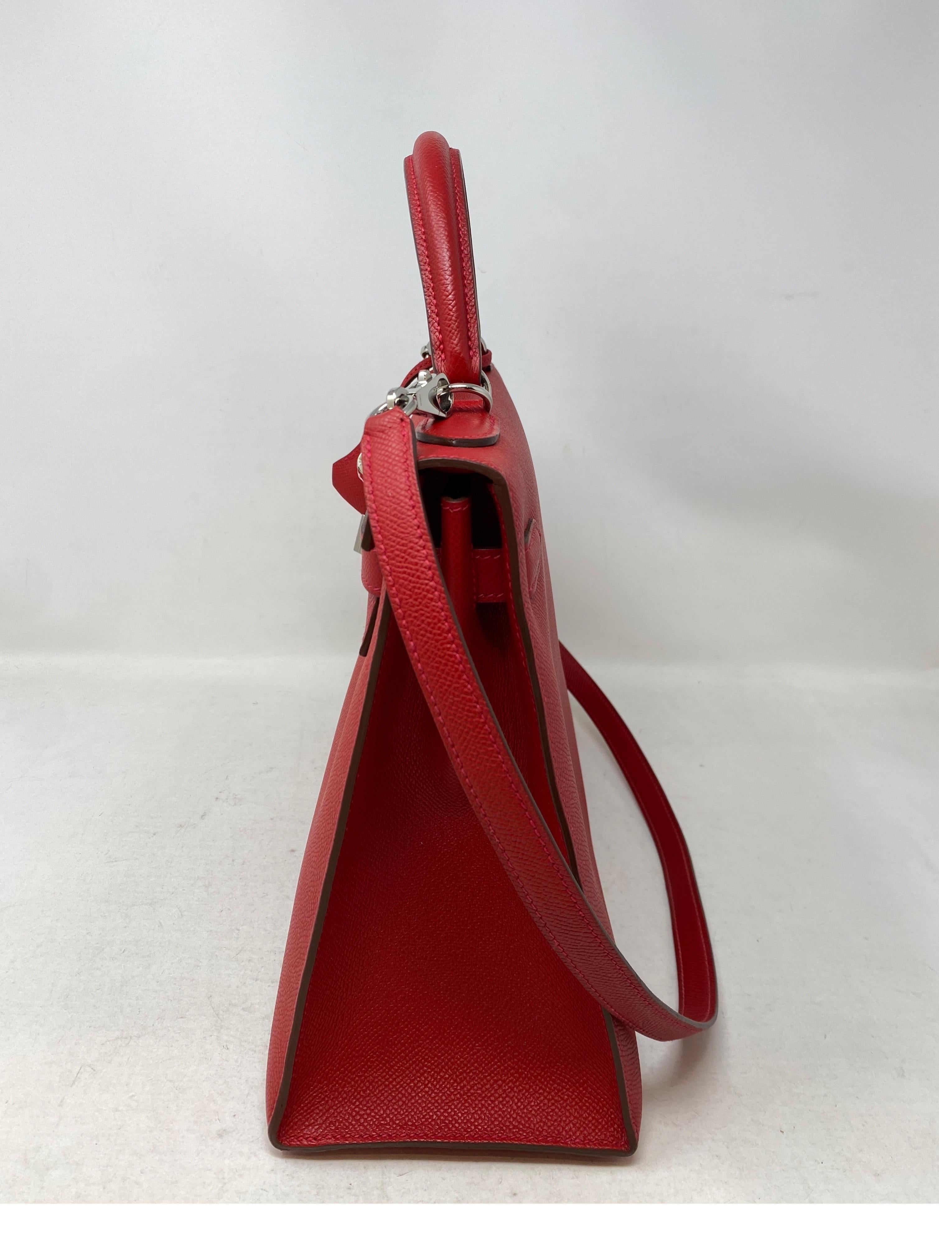 Hermes Red Rouge Casaque Kelly Bag  5