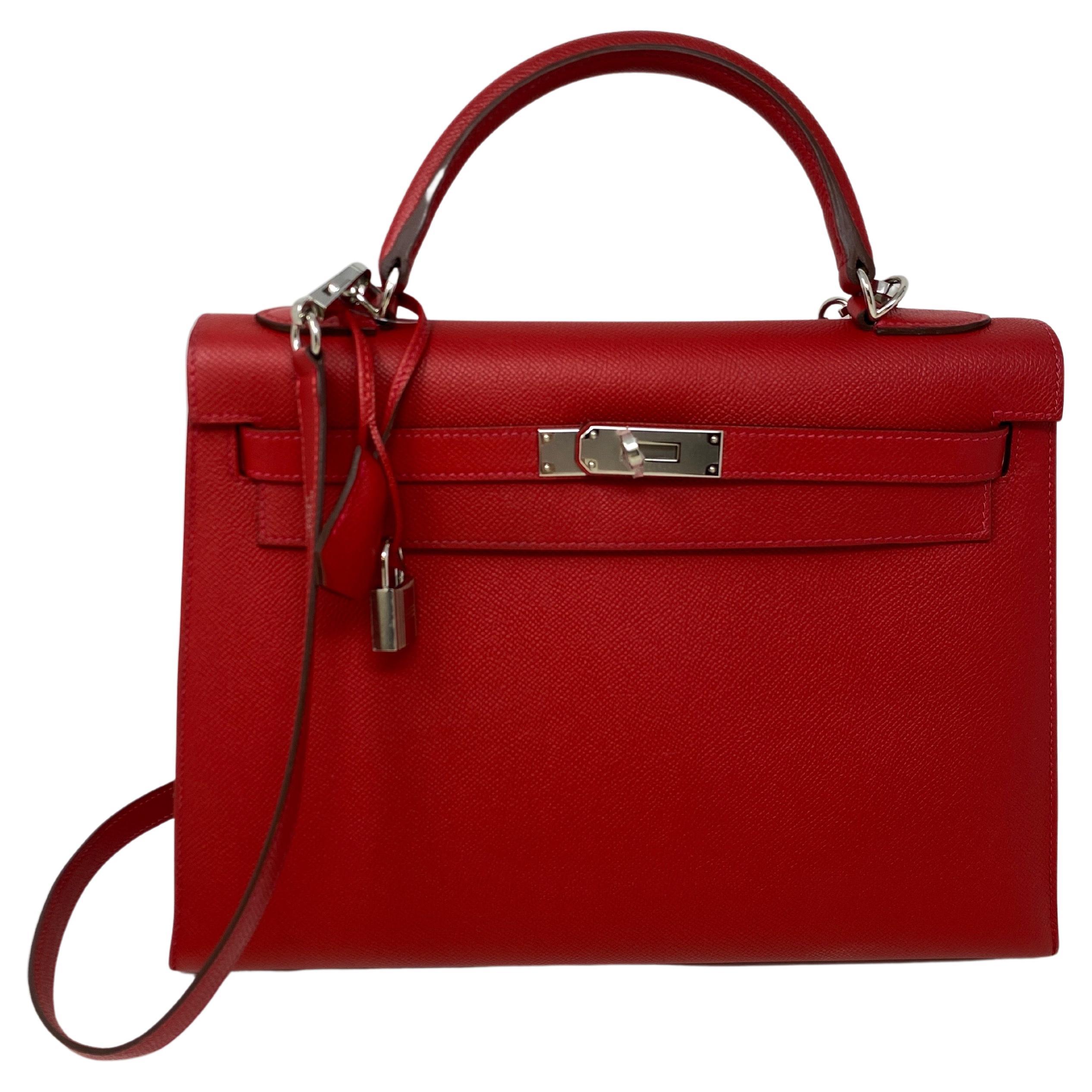 Hermes Red Rouge Casaque Kelly Bag 