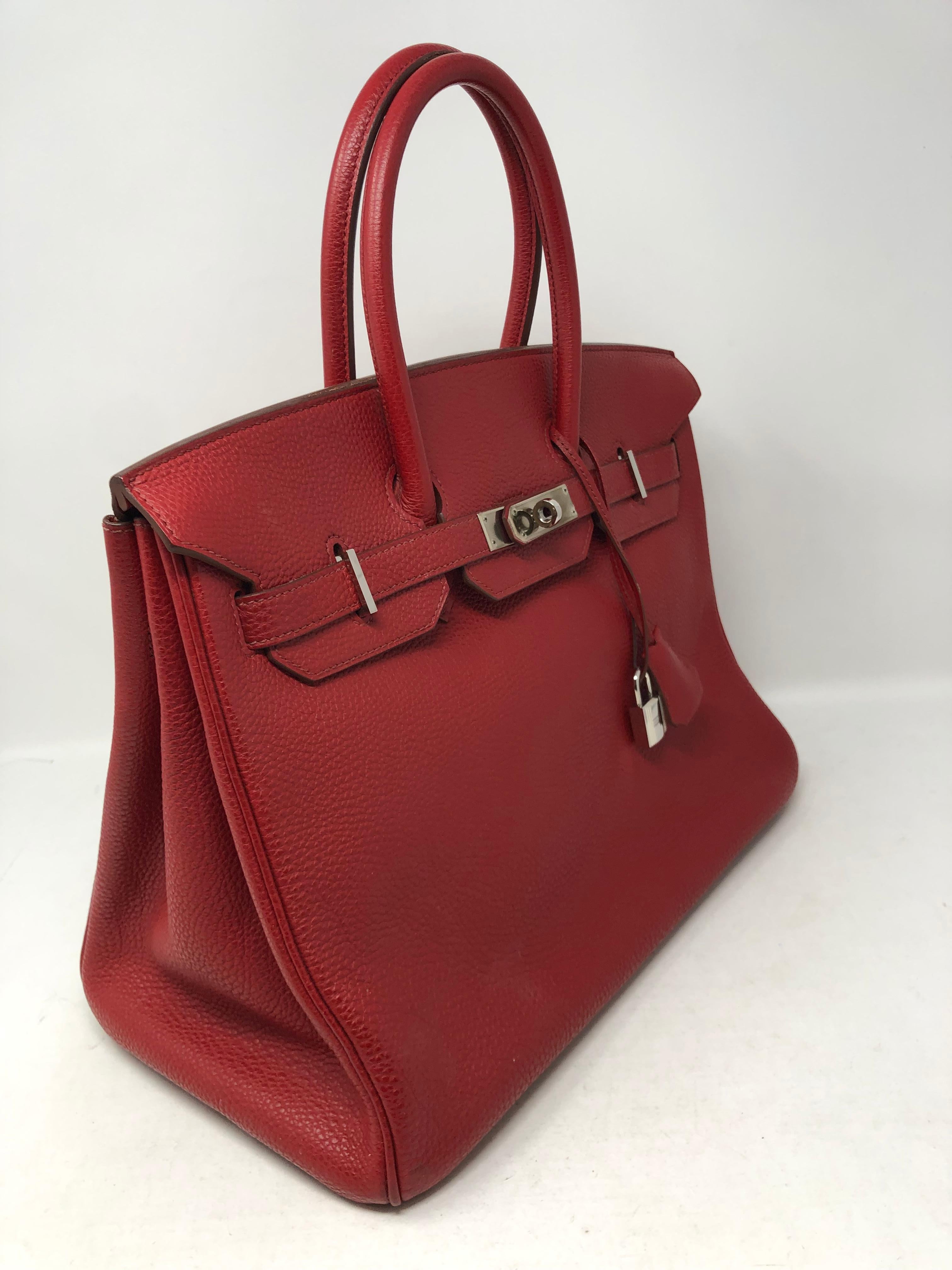 Hermes Rot Rouge Garance Birkin 35 (Braun)