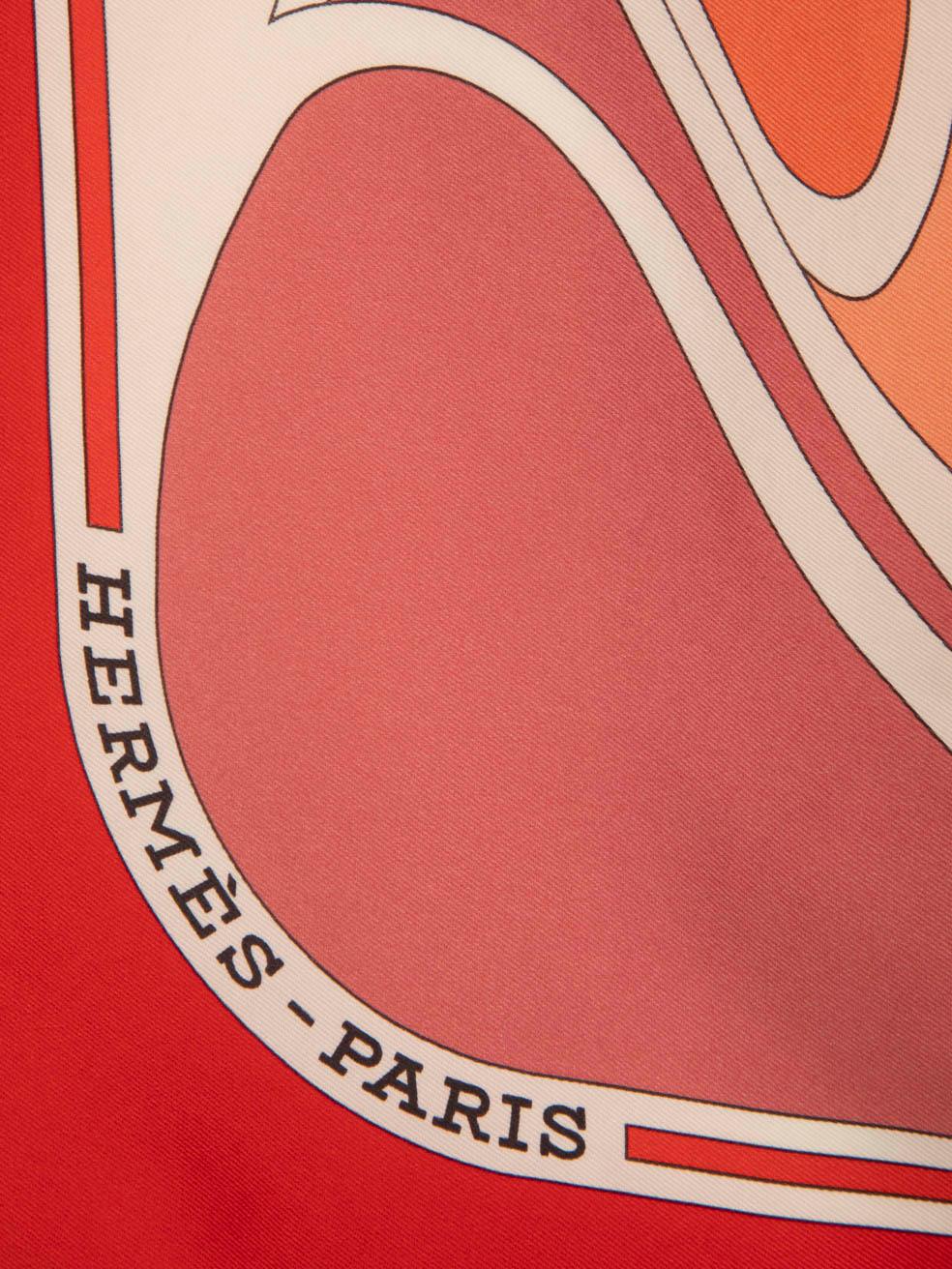 Women's Hermès Red Silk 70 Square Scarf For Sale