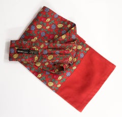 Hermes Red Silk Ascot Scarf