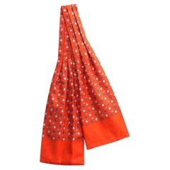 Hermes Red Silk Ascot Scarf