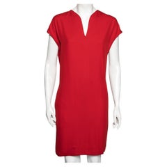 Hermes Red Silk Blend Shift Dress M