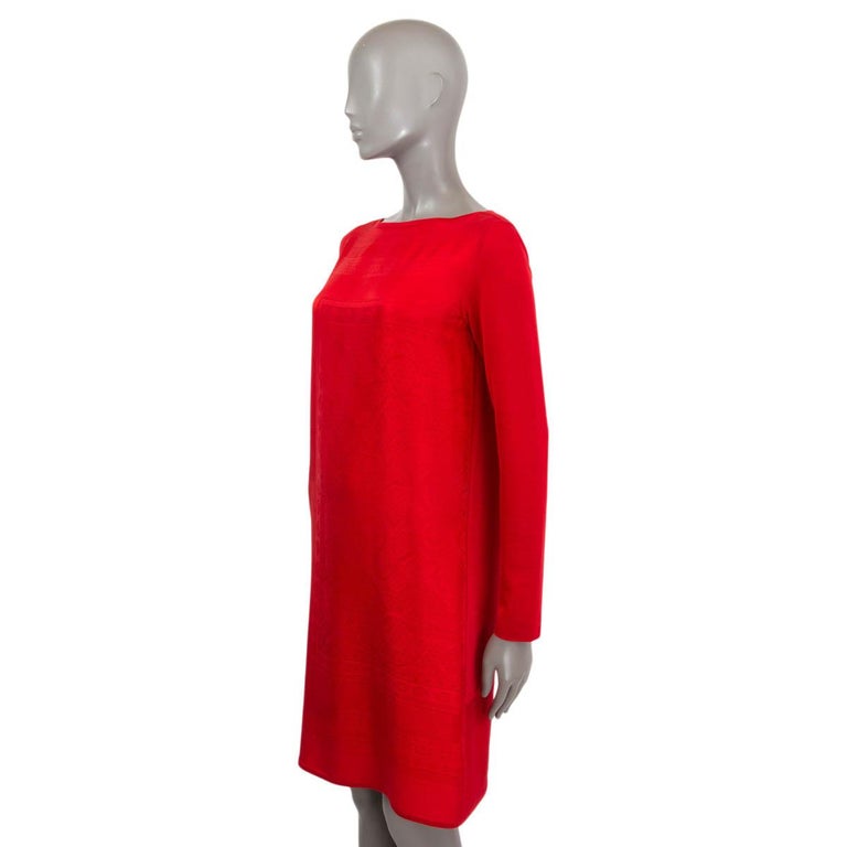 hermes red dress Silk dress