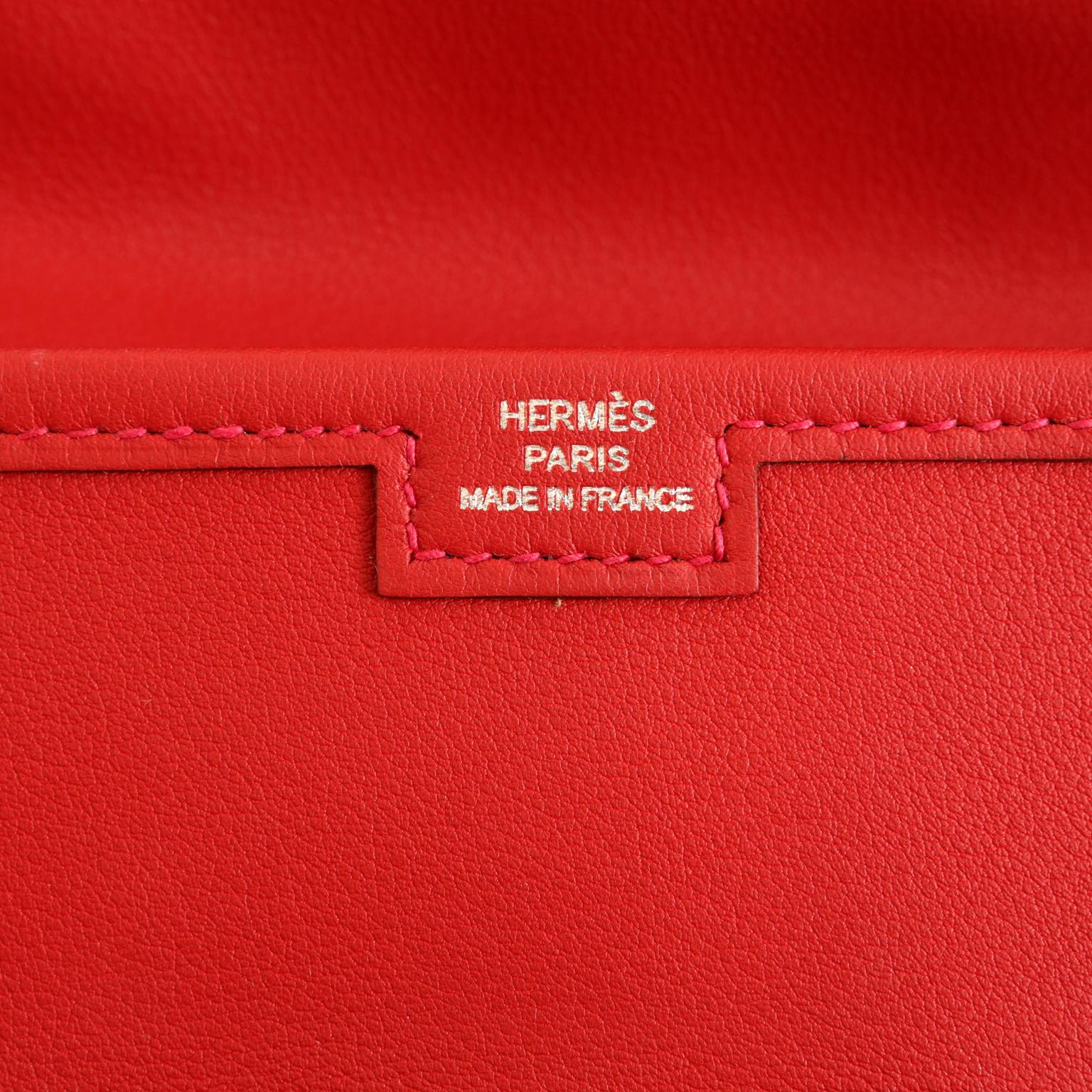 Hermès Rouge Swift Jige Elan 29 Clutch 1